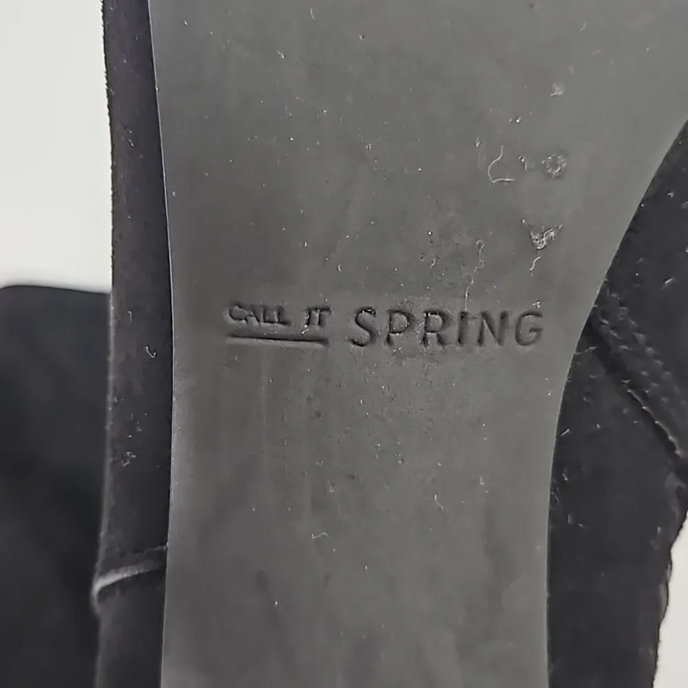 Call It Spring Thigh High Black Boots Nubuck Rosenman Size 6/36